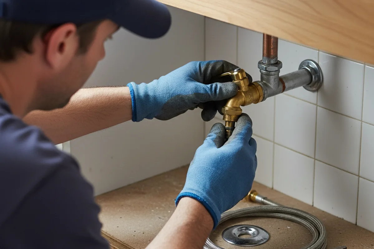 Shutoff valve and fitting work during Burst Pipe Repair in Freedom